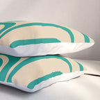 Palm Springs - Midcentury Modern Abstract Pattern in Mid Mod Turquoise Teal and Beige  Pillow Sham Gallery Image 3