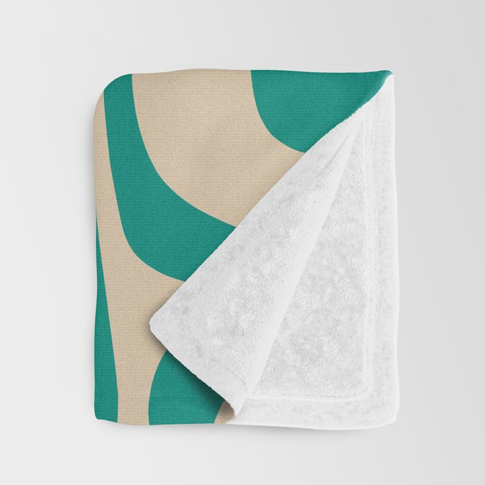 Palm Springs - Midcentury Modern Abstract Pattern in Mid Mod Turquoise Teal and Beige  Throw Blanket Gallery Image 3