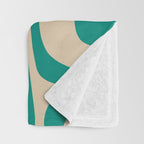 Palm Springs - Midcentury Modern Abstract Pattern in Mid Mod Turquoise Teal and Beige  Throw Blanket Gallery Image 3