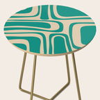 Palm Springs - Midcentury Modern Abstract Pattern in Mid Mod Turquoise Teal and Beige  Side Table Gallery Image 2