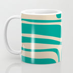 Palm Springs - Midcentury Modern Abstract Pattern in Mid Mod Turquoise Teal and Beige  Coffee Mug Gallery Image 3