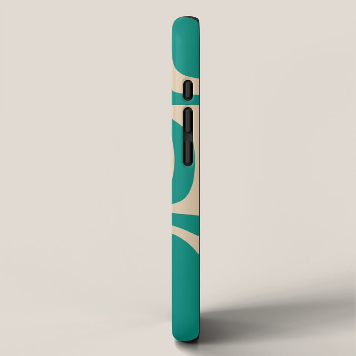 Palm Springs - Midcentury Modern Abstract Pattern in Mid Mod Turquoise Teal and Beige  iPhone Case Gallery Image 2