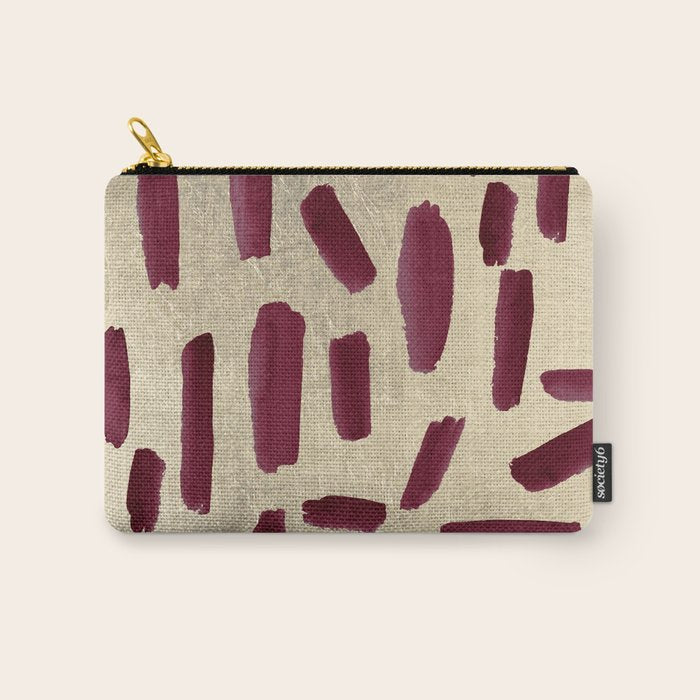 Modern burgundy gold watercolor brushstrokes Carry All Pouch Gallery Image 1