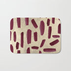 Modern burgundy gold watercolor brushstrokes Bath Mat Gallery Image 1