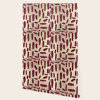 Modern burgundy gold watercolor brushstrokes Wallpaper Gallery Image 2