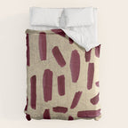 Modern burgundy gold watercolor brushstrokes Comforter Gallery Image 6