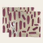 Modern burgundy gold watercolor brushstrokes Placemat Gallery Image 1