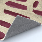 Modern burgundy gold watercolor brushstrokes Rug Gallery Image 4
