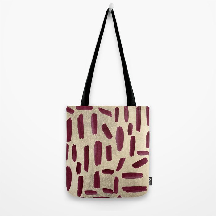 Modern burgundy gold watercolor brushstrokes Tote Bag Gallery Image 2