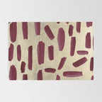 Modern burgundy gold watercolor brushstrokes Rug Gallery Image 2
