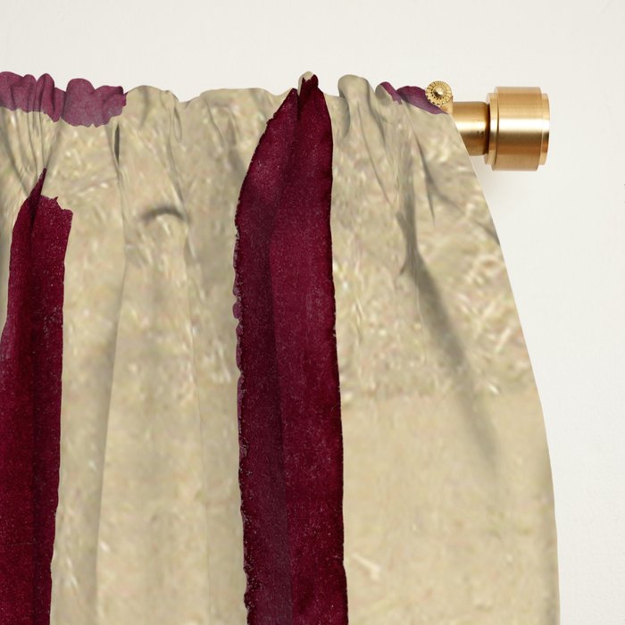 Modern burgundy gold watercolor brushstrokes Window Curtain Gallery Image 2