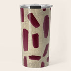 Modern burgundy gold watercolor brushstrokes Travel Mug Gallery Image 1