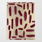 Modern burgundy gold watercolor brushstrokes Poster Gallery Image 4