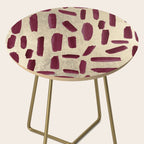 Modern burgundy gold watercolor brushstrokes Side Table Gallery Image 2