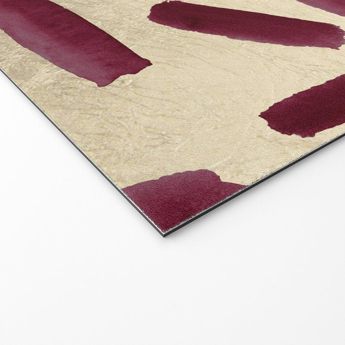 Modern burgundy gold watercolor brushstrokes Welcome Mat Gallery Image 2