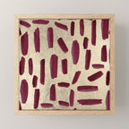 Modern burgundy gold watercolor brushstrokes Mini Art Print Gallery Image 1