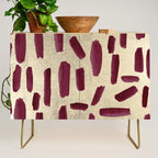 Modern burgundy gold watercolor brushstrokes Credenza Gallery Image 1