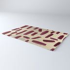 Modern burgundy gold watercolor brushstrokes Rug Gallery Image 3