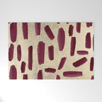 Modern burgundy gold watercolor brushstrokes Welcome Mat Gallery Image 1