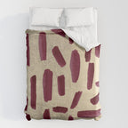 Modern burgundy gold watercolor brushstrokes Duvet Cover Gallery Image 6