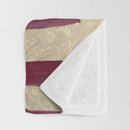 Modern burgundy gold watercolor brushstrokes Throw Blanket Gallery Image 3