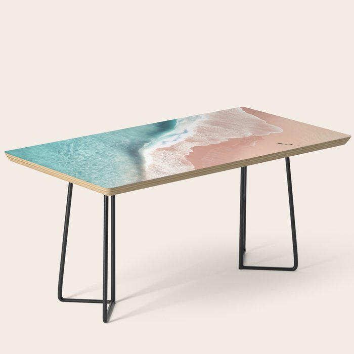 Pastel Coastline - Aerial View of Turquoise Sea and Blush Sand Coffee Table Gallery Image 1