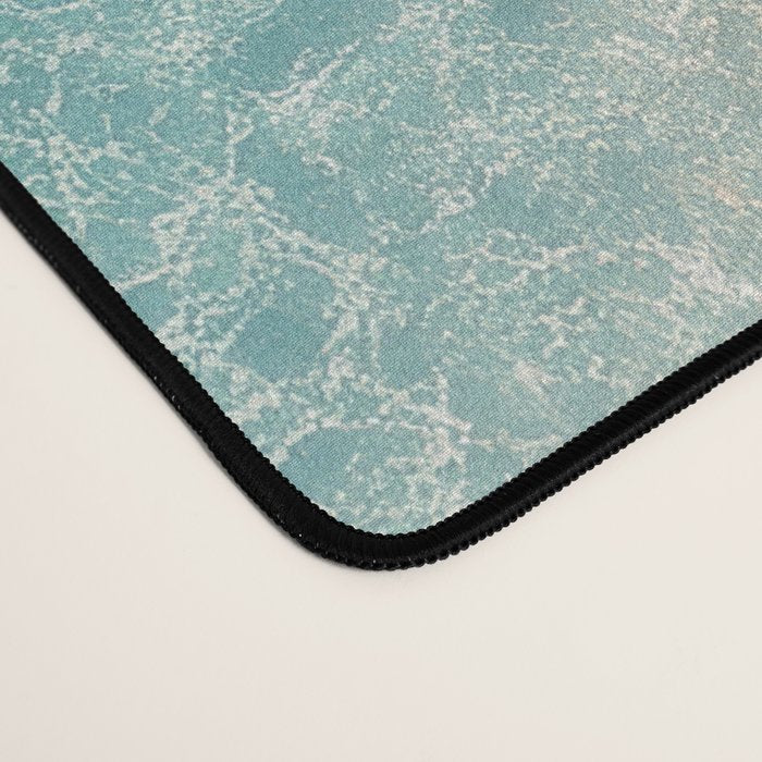 Pastel Coastline - Aerial View of Turquoise Sea and Blush Sand Desk Mat Gallery Image 4