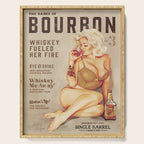 "The Babes Of Bourbon" Cute Vintage Blonde Pinup Girl In Lingerie Drinking Whiskey Serving Tray Gallery Image 1