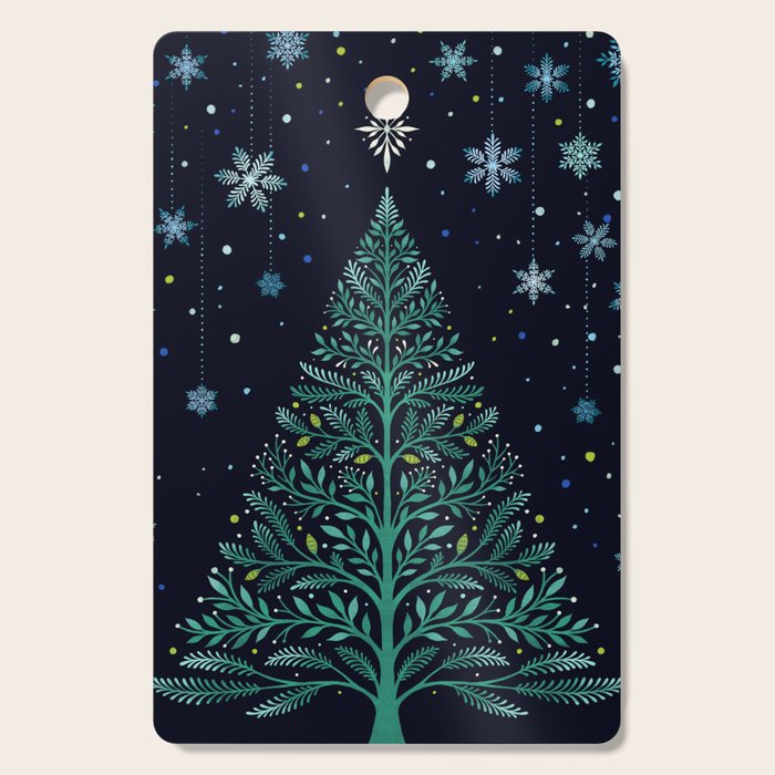 Christmas Night Tree-Snowy Cutting Board Gallery Image 1