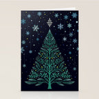 Christmas Night Tree-Snowy Stationery Card Gallery Image 2