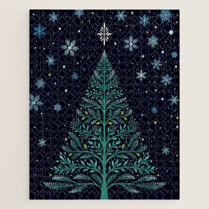 Christmas Night Tree-Snowy Jigsaw Puzzle Gallery Image 1