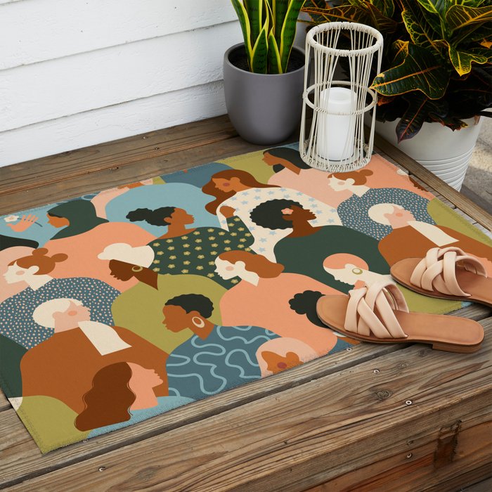 Women empowerment movement Outdoor Rug Gallery Image 2