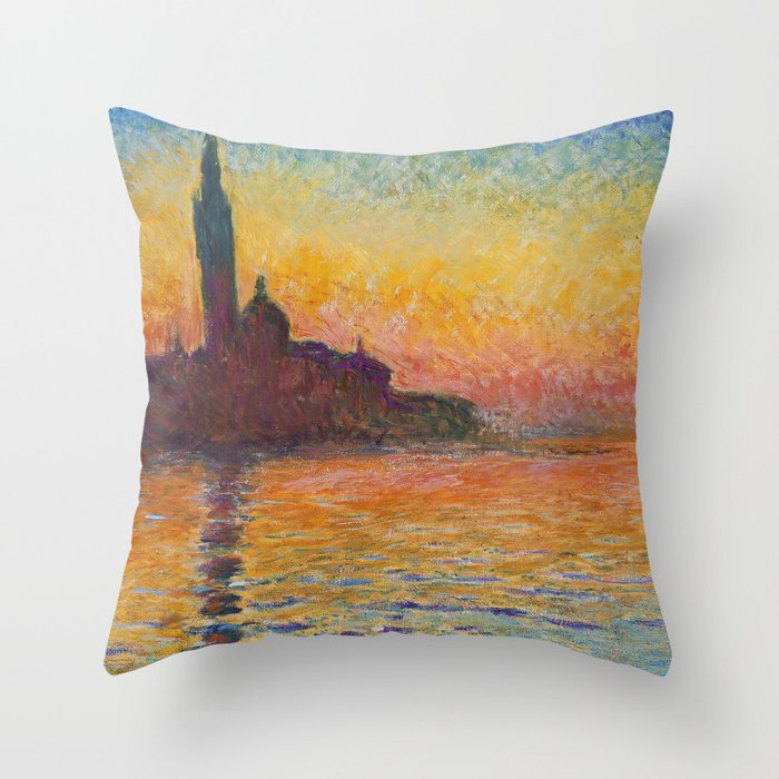 San Giorgio Maggiore at Dusk by Claude Monet Throw Pillow Gallery Image 6