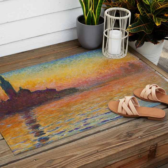 San Giorgio Maggiore at Dusk by Claude Monet Outdoor Rug Gallery Image 2