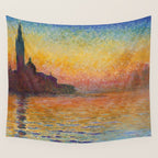San Giorgio Maggiore at Dusk by Claude Monet Wall Tapestry Gallery Image 4