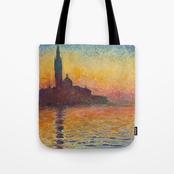 San Giorgio Maggiore at Dusk by Claude Monet Tote Bag Gallery Image 1