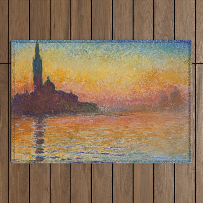 San Giorgio Maggiore at Dusk by Claude Monet Outdoor Rug Gallery Image 1