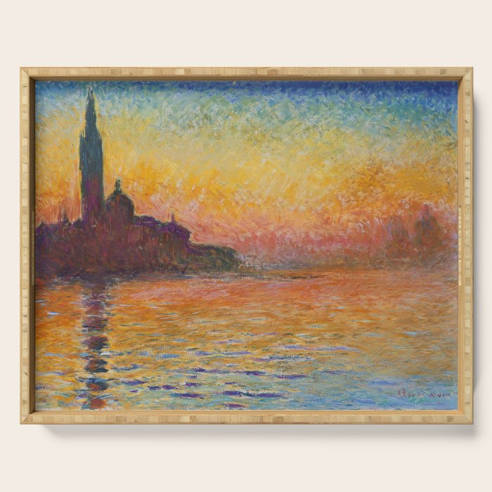San Giorgio Maggiore at Dusk by Claude Monet Serving Tray Gallery Image 1