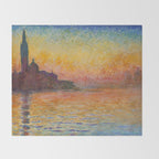 San Giorgio Maggiore at Dusk by Claude Monet Throw Blanket Gallery Image 2
