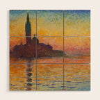San Giorgio Maggiore at Dusk by Claude Monet Wood Wall Art Gallery Image 1