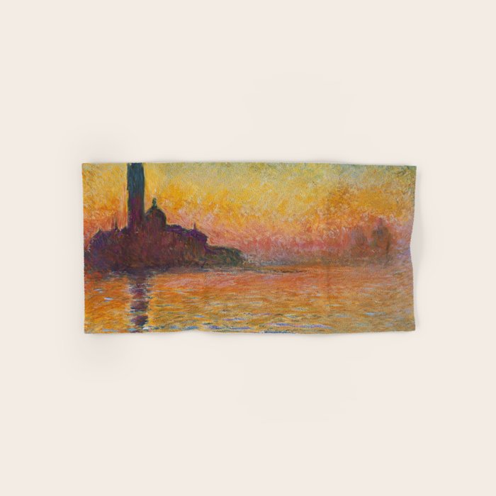 San Giorgio Maggiore at Dusk by Claude Monet Bath Towel Gallery Image 1