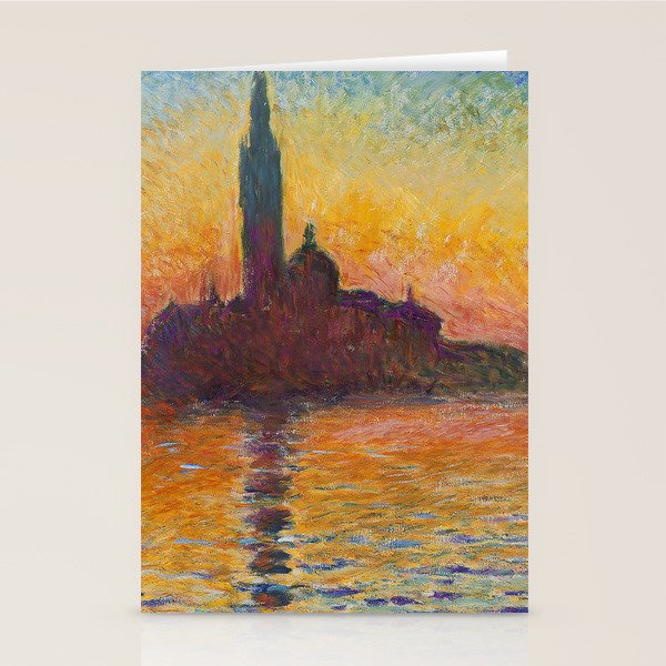 San Giorgio Maggiore at Dusk by Claude Monet Stationery Card Gallery Image 2
