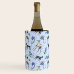 GREYHOUND DOGS and Blue Meadow Botanical Pattern  Wine Chiller Gallery Image 3