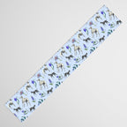 GREYHOUND DOGS and Blue Meadow Botanical Pattern  Table Runner Gallery Image 3
