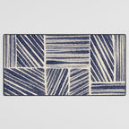 Navy Blue Striped Pattern #3 Desk Mat Gallery Image 3