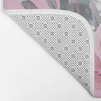 Floral Watercolor, Pink and Gray, Watercolor Print Bath Mat Gallery Image 2