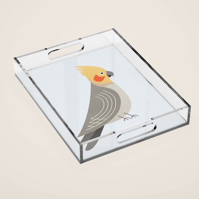 Whimsy Cockatiel Acrylic Tray Gallery Image 1