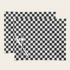 Classic Black and White Race Check Checkered Geometric Win Placemat Gallery Image 1