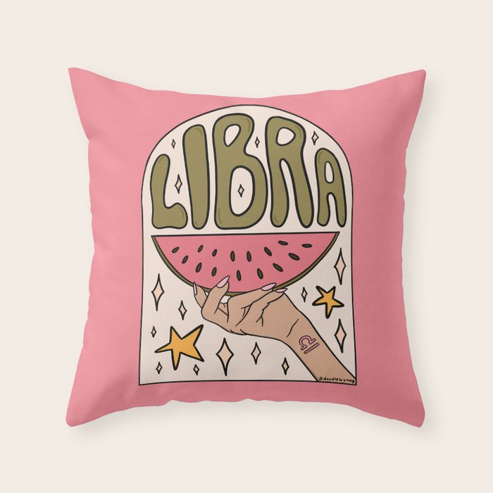 Libra Watermelon Throw Pillow Gallery Image 6