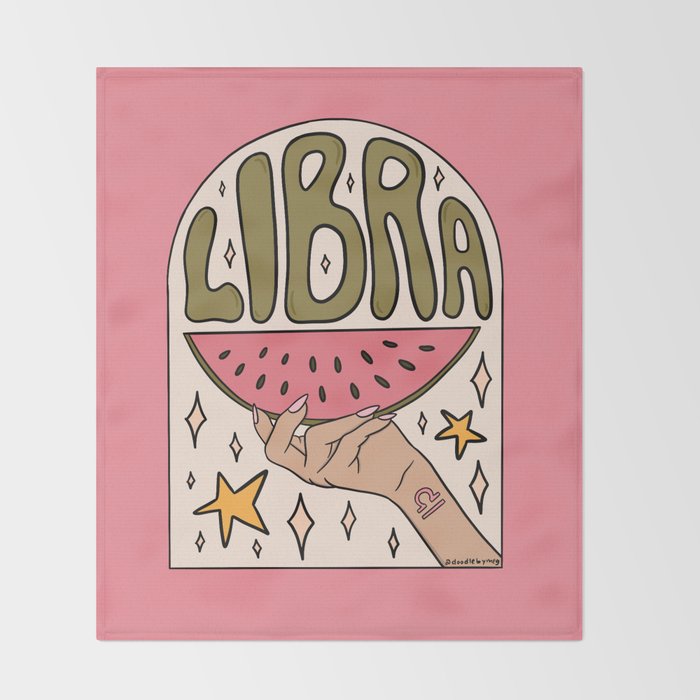 Libra Watermelon Throw Blanket Gallery Image 2